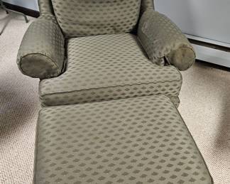 Wingback Armchair and Ottoman Set