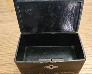 Antique Japanese Black Lacquer Box with Maki-e Decoration