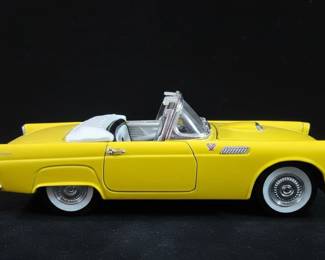 Ford Thunderbird Convertible Yellow Diecast Model Car Scale