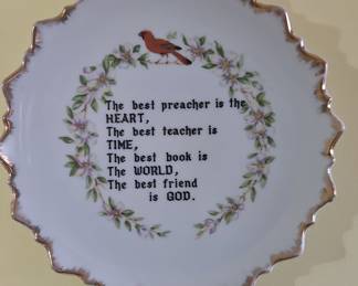 Vintage Decorative Plate with Cardinal and Inspirational Quote