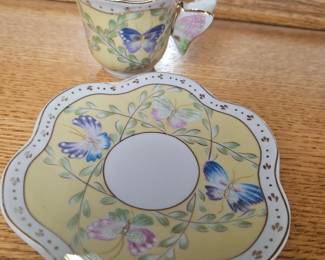 Set of 6 Formalities by Baum Bros Butterfly Motif Demitasse Cups and Saucers