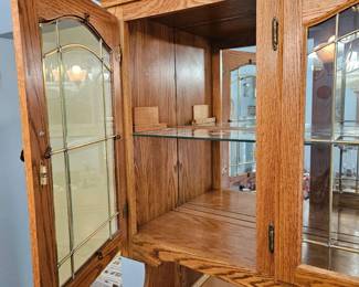Oak China Cabinet with Glass Doors third image