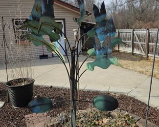 Metal Hummingbird Kinetic Wind Spinner
