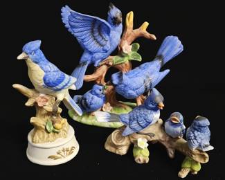 Andrea by Sadek Blue Jay Ceramic Figurine Collection