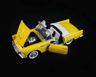 Ford Thunderbird Convertible Yellow Diecast Model Car Scale second image