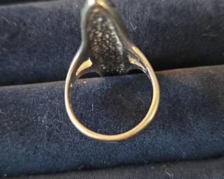 Navajo Style Turquoise and Black Onyx Ring second image