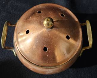 Vintage Copper Potpourri Bowl with Lid second image