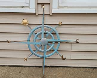 Nautical Compass Rose Metal Wall Art