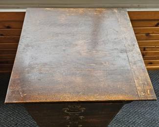 Antique Larkin Oak ThreeDrawer Sewing Cabinet third image