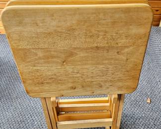 Wooden TV Tray Table Set