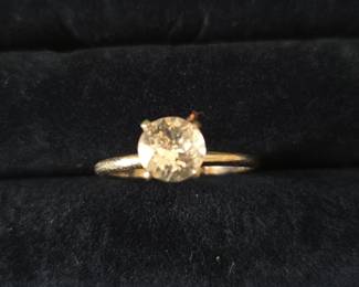 Gold Electroplated Ring with Cubic Zirconia