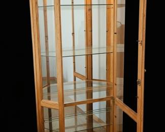 Philip Reinisch Co. Classic Oak Corner Curio Cabinet second image