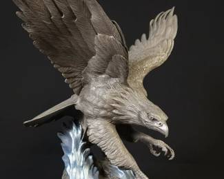 Paul Brunelle Sovereign of the Northern Skies Fine Pewter Bald Eagle Sculpture