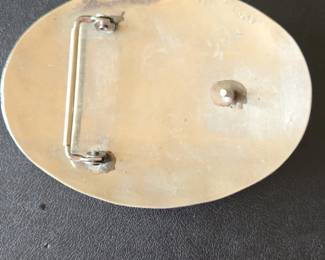 Native American Style Buffalo Nickel and Turquoise Belt Buckle with Bear Motif second image