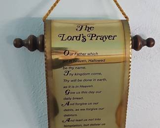 The Lords Prayer Scroll Wall Decor with Landscape Background