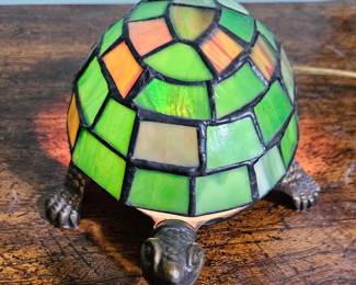 Tiffany Style Stained Glass Turtle Lamp