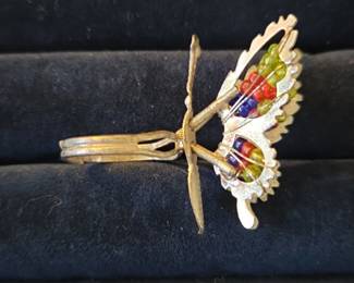 Articulated Beaded Butterfly Brooch second image