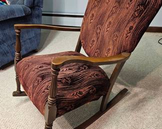 Vintage Upholstered Rocking Chair