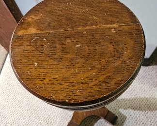 Antique QuarterSawn Oak Pedestal Plant Stand third image