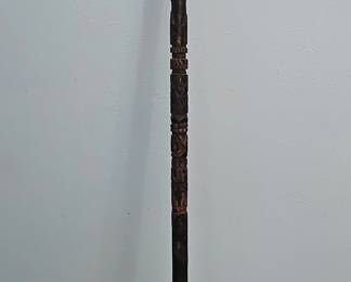 Carved Wooden Walking Stick or Staff