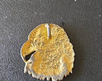 Vintage GoldTone Eagle Brooch with Red Stone Eye second image