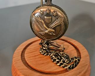 Bronze Eagle Pocket Watch with Walking Liberty Half Dollar Dial
