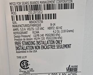 Kenmore Upright Freezer, Model . third image