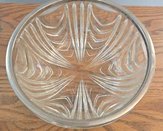 Vintage Cut Crystal Bowl with Silver Plated Rim - Gales of Sheffield