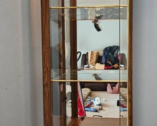 Pulaski Oak Curio Cabinet with Mirrored Back second image
