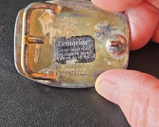 Crumrine Heavy Silver Plate Eagle Belt Buckle second image