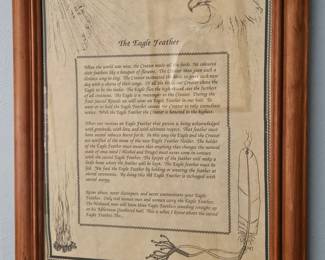 Framed "The Eagle Feather" Print with Native American Text