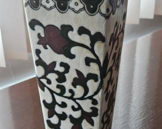 Vintage Chinese Cizhou Kiln Style Vase with Floral Motif