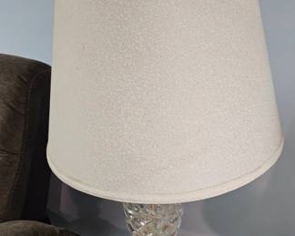 Vintage Waterford Crystal Table Lamp with Textured Shade