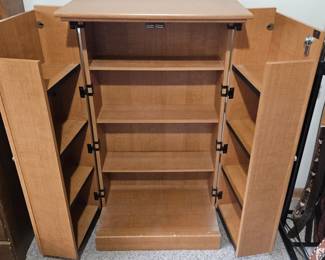 Light Oak Laminate Storage Cabinet with Lock second image