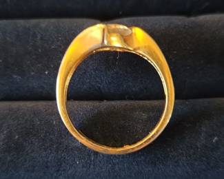 GoldTone Bypass Ring with Cubic Zirconia second image