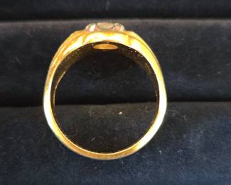 Mens LIND K HGE Solitaire Ring with Textured Band second image