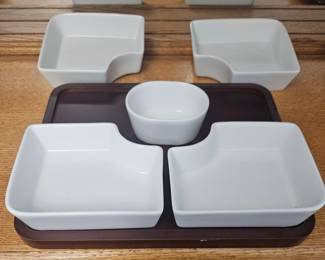 White Ceramic Appetizer or Relish Tray with Center Bowl - Threshold™