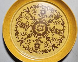 Yellow Floral Stoneware set dinner plates, dessert plates, bowls