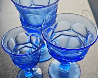 Cobalt Blue Footed Cordial Glasses set of