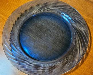 Cobalt Blue Swirl Pyrex Plates and Bowls fourth image
