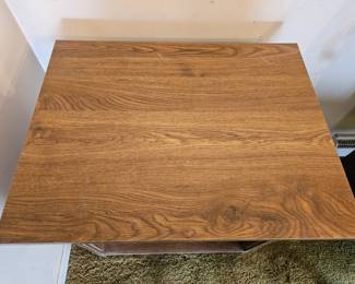 Rolling Wood Side Table with Drawer third image
