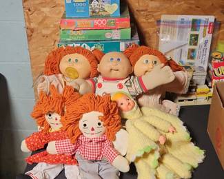 Cabbage Patch Kids and Raggedy Ann Dolls