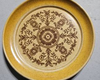 Yellow Floral Stoneware set dinner plates, dessert plates, bowls second image