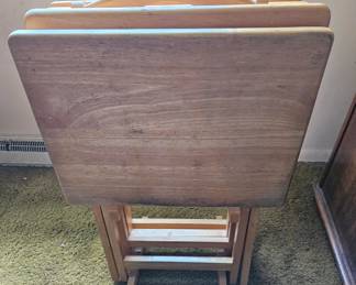 Wooden TV Tray Table Set