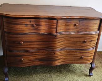 Antique Mahogany Serpentine Chest