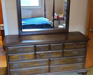 Ethan Allen Georgian Court Dresser with Mirror