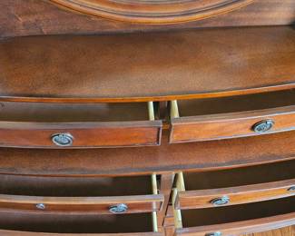 Mahogany Bowfront Dresser with Mirror second image