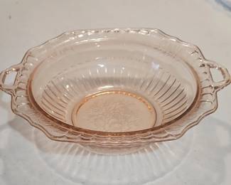 Anchor Hocking Mayfair Open Rose Pink Depression Glass Bowl