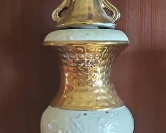 Gold and White Ceramic Vase