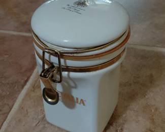 White Gevalia Coffee Canister
